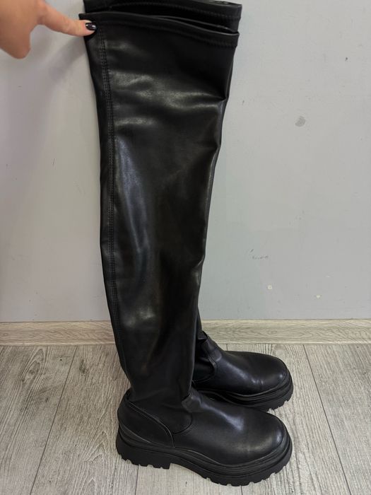 Ботфорти кожа сапоги чоботи