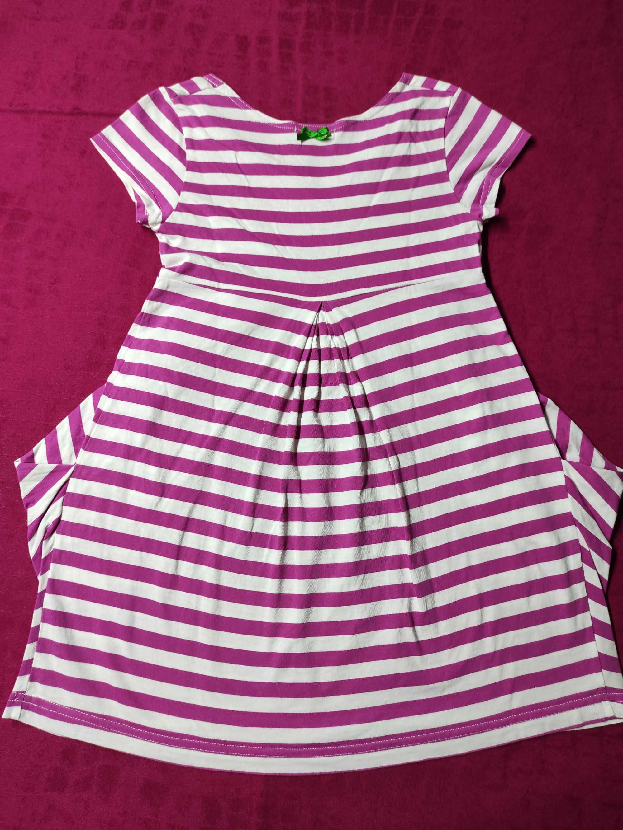 Vestido c/riscas brancas e rosa tamanho 6 anos marca Lanidor