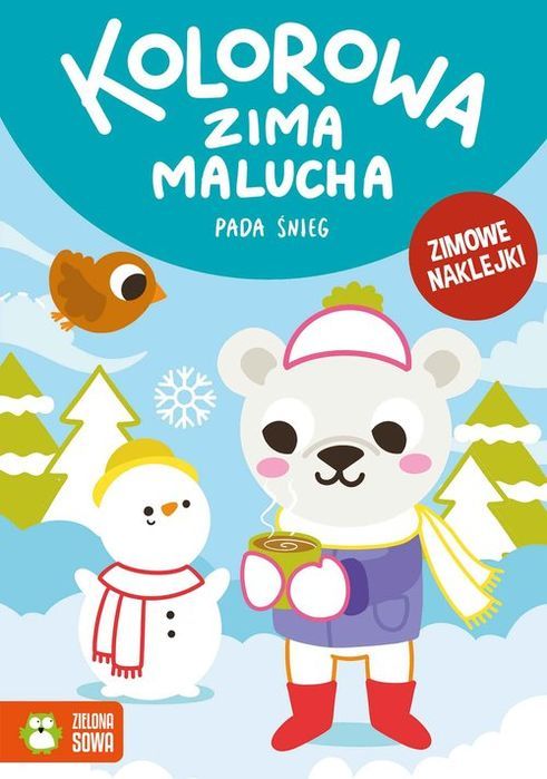 Kolorowa Zima Malucha Pada Śnieg .