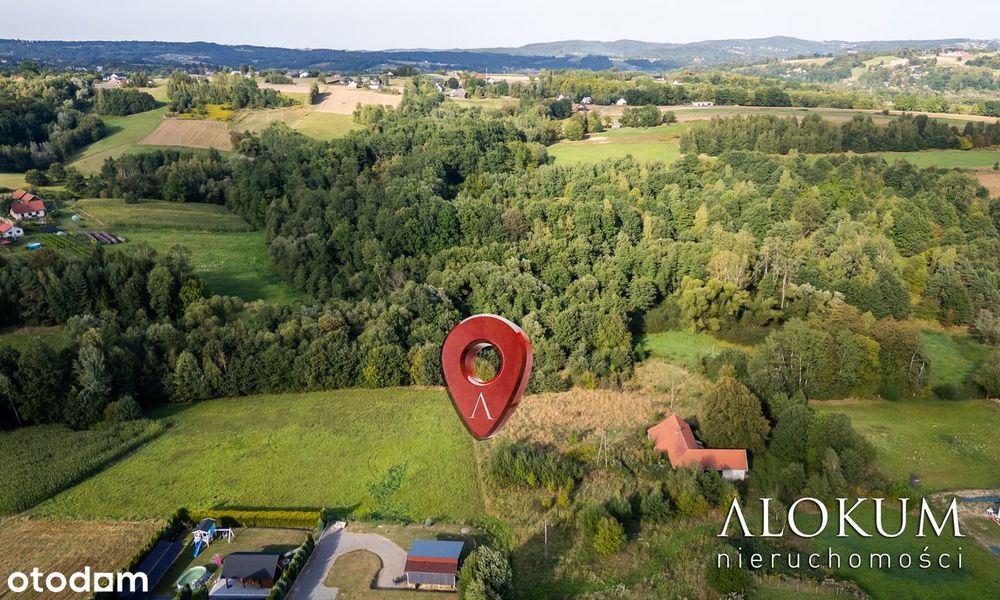 Działka budowlano rolna z lasem. Grabie gm. Łapanów