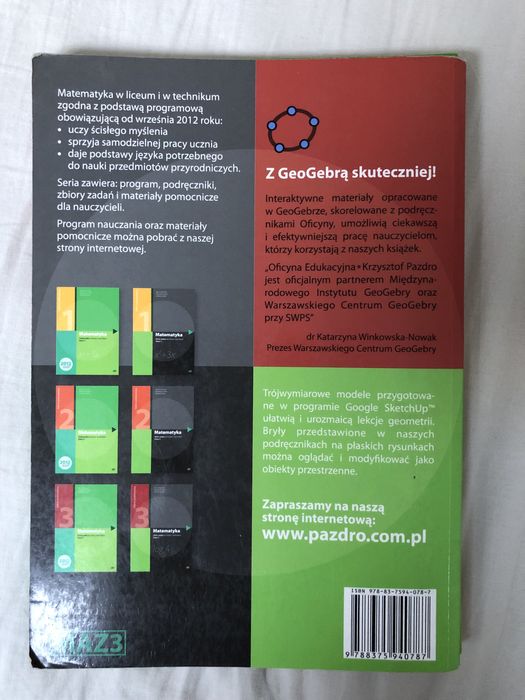 Podrecznik i zbior zadan do liceow i technikow klasa 3 matematyka