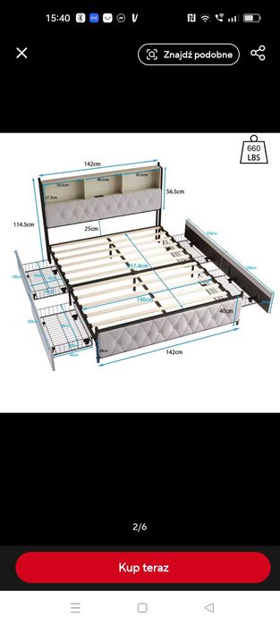 Łóżko tapicerowane 140/200