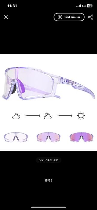 Oculos de ciclismo ou corrida Fotocromaticos