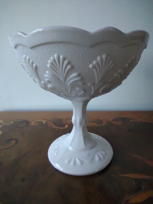 Szkło Ząbkowice owocarka Palemki lattimo kolekcja PRL