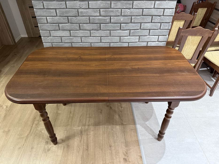 Stół z 6 krzesłami rozkładany do jadalni salonu kuchni 80x150/200