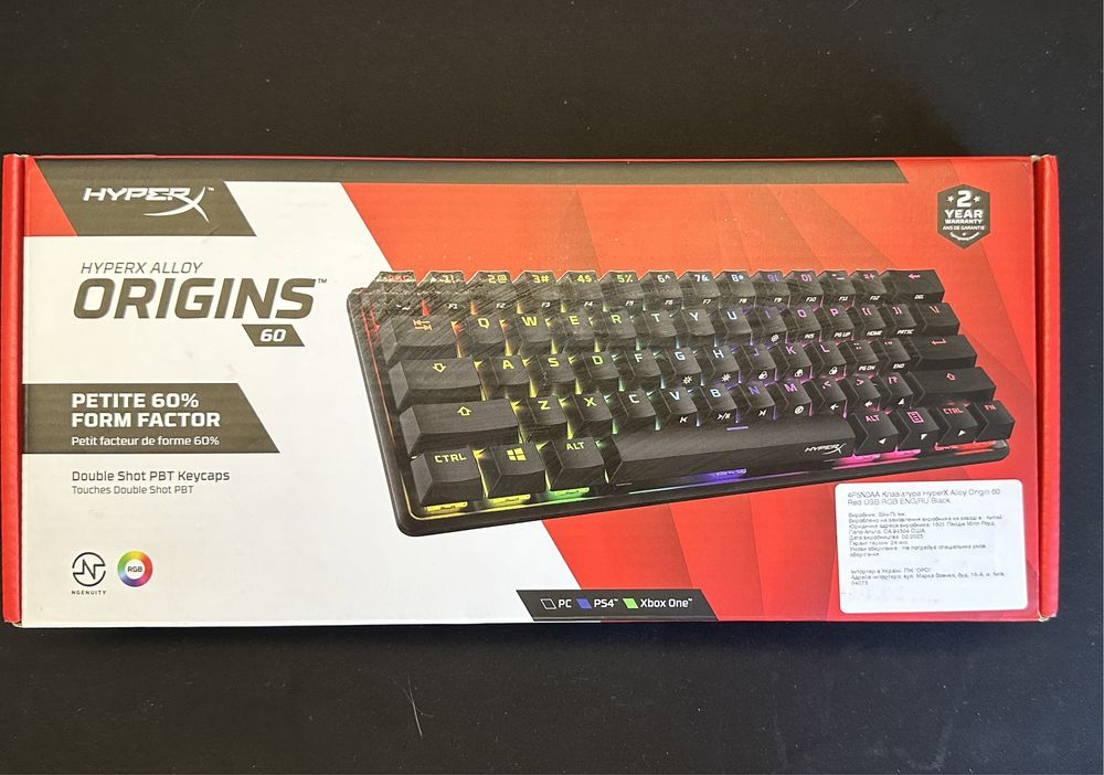 ігрова клавіатура (игровая клавиатура) HyperX Alloy Origings 60 [RED]