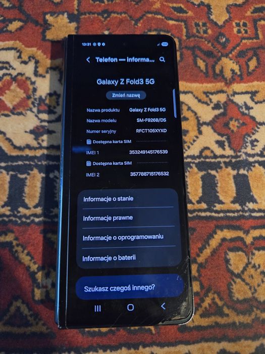 Samsung galaxy z fold 3 5g uszkodzony