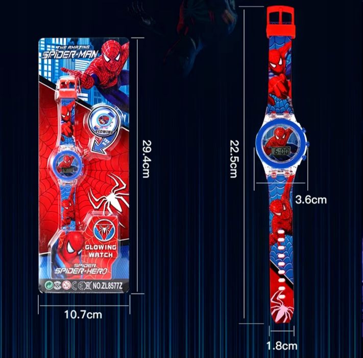Zegarek dla Dzieci chłopca Spider-Man z Oświetleniem LED nowy prezent