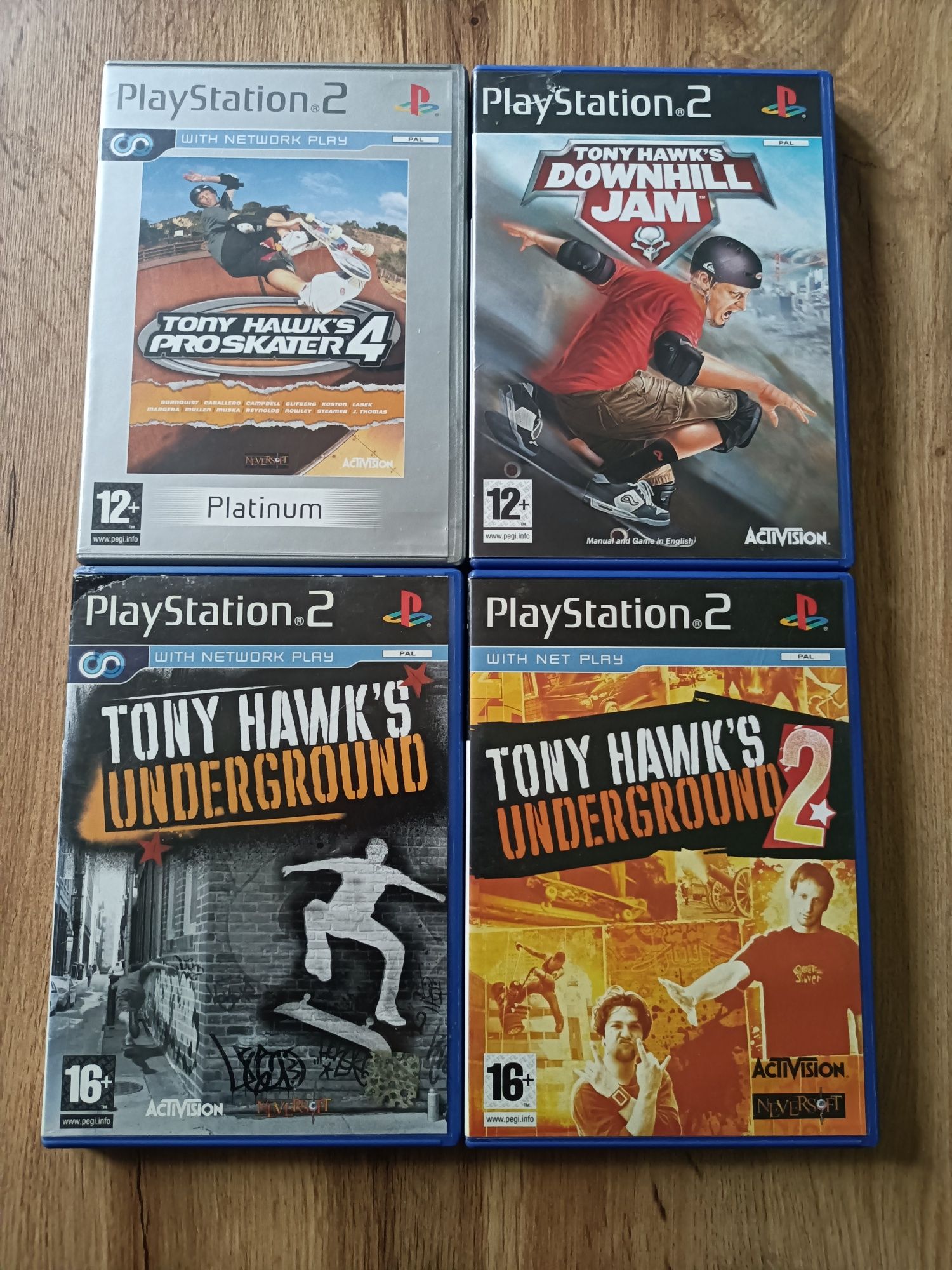 Zestaw gier z serii Tony Hawk na PS2