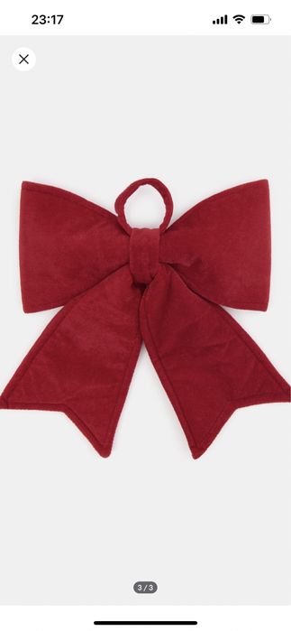 Бант на ялинку прикраса велюрова оксамит іграшка на ялинку