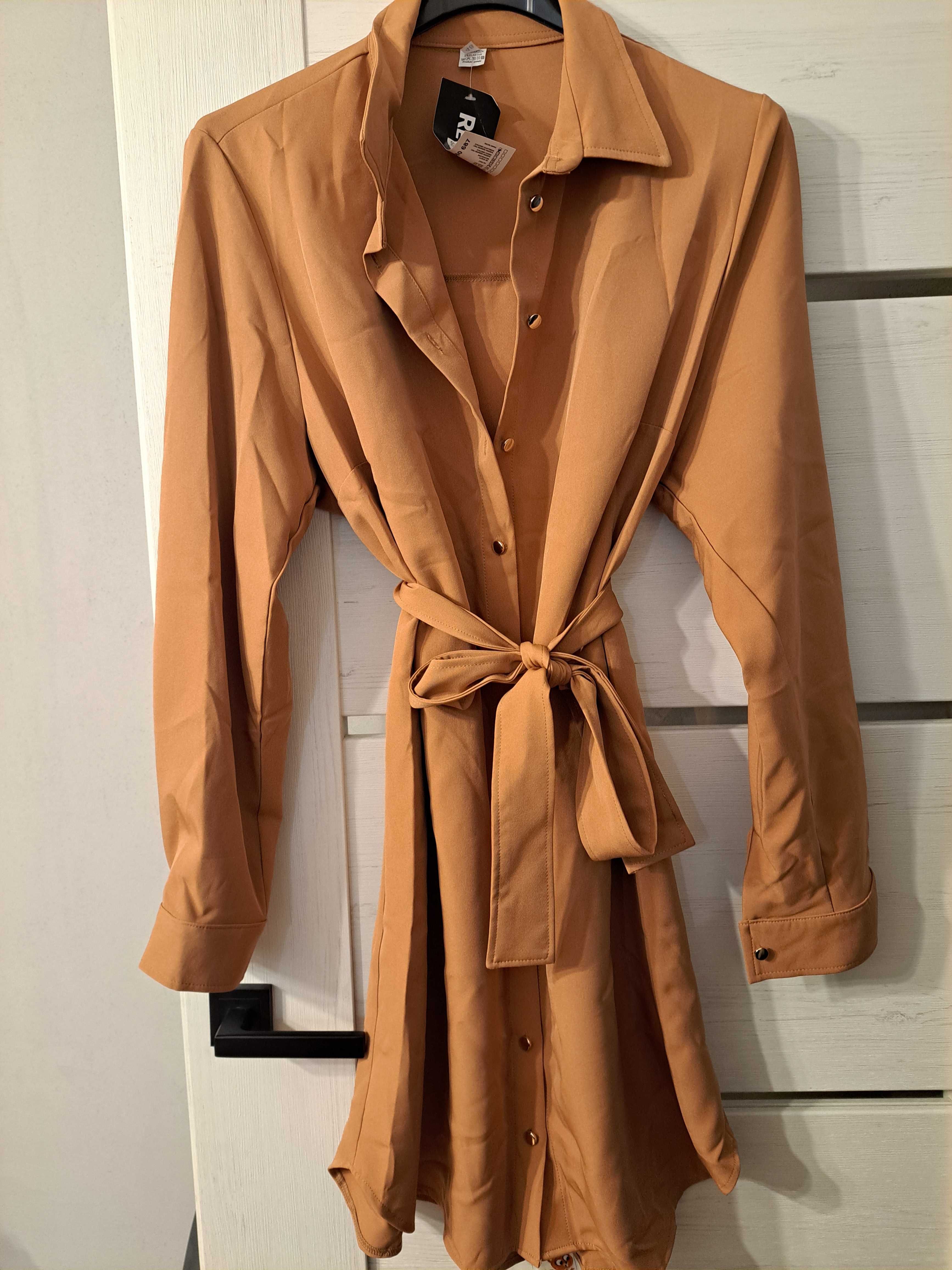 Sukienka kolor camel