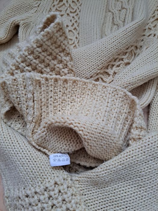 Markowy sweterek wełniany damski S - golf