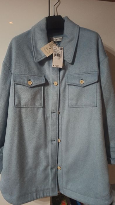 Kurtka, płaszcz koszula oversize Mango