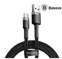 Кабель Baseus Cafule USB to Type-C 3A 2m (CATKLF-CG1) Black