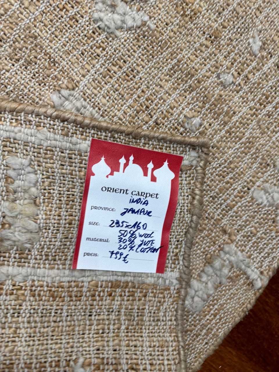 JAIPUR nowy r.tkany wełniany dywan indyjski 235x160 cm sklep 4 tyś