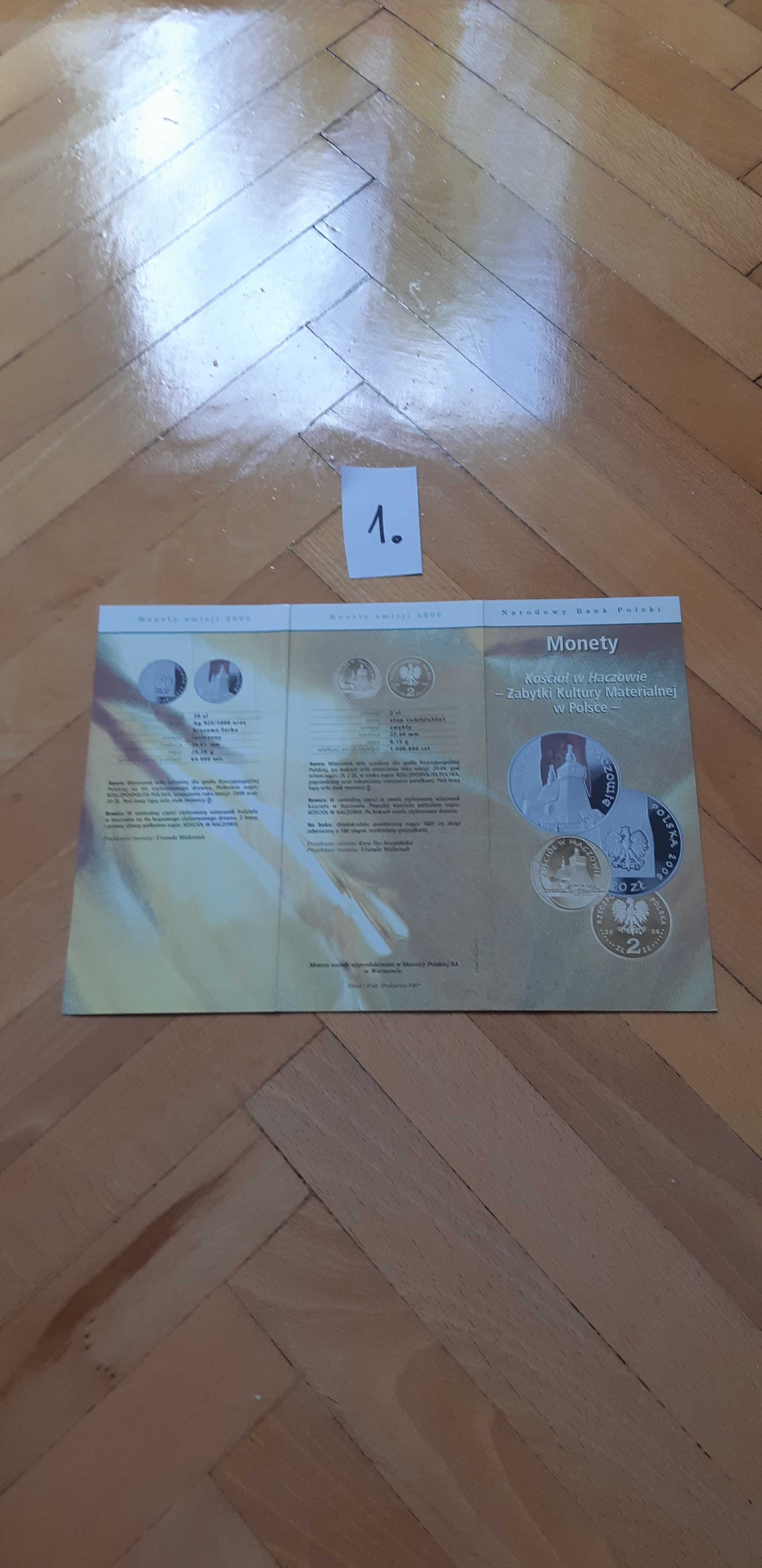 folder do monety Kościół w Haczowie z 2006 roku