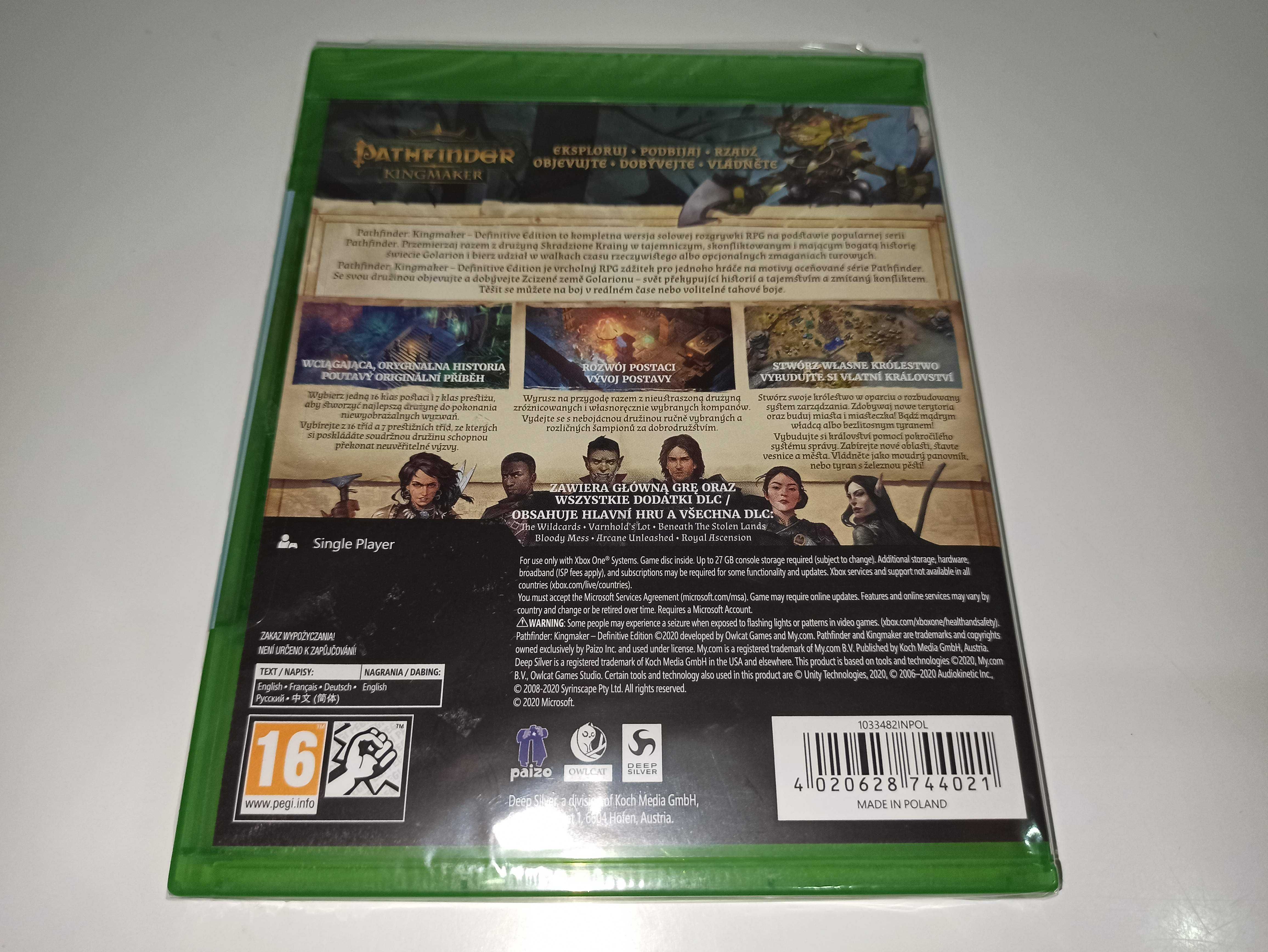 xbox one PATHFINDER KINGMAKER po polsku RPG jak baldurs, pillars NOWA
