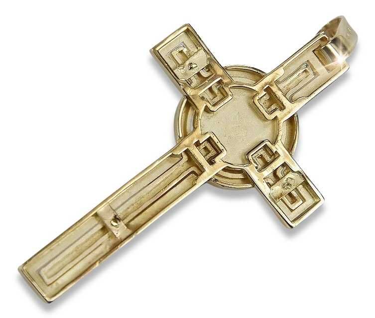 Złoty krzyżyk Katolicki 14k 585 zawieszka z Jezusem ctc096y Wrocław
