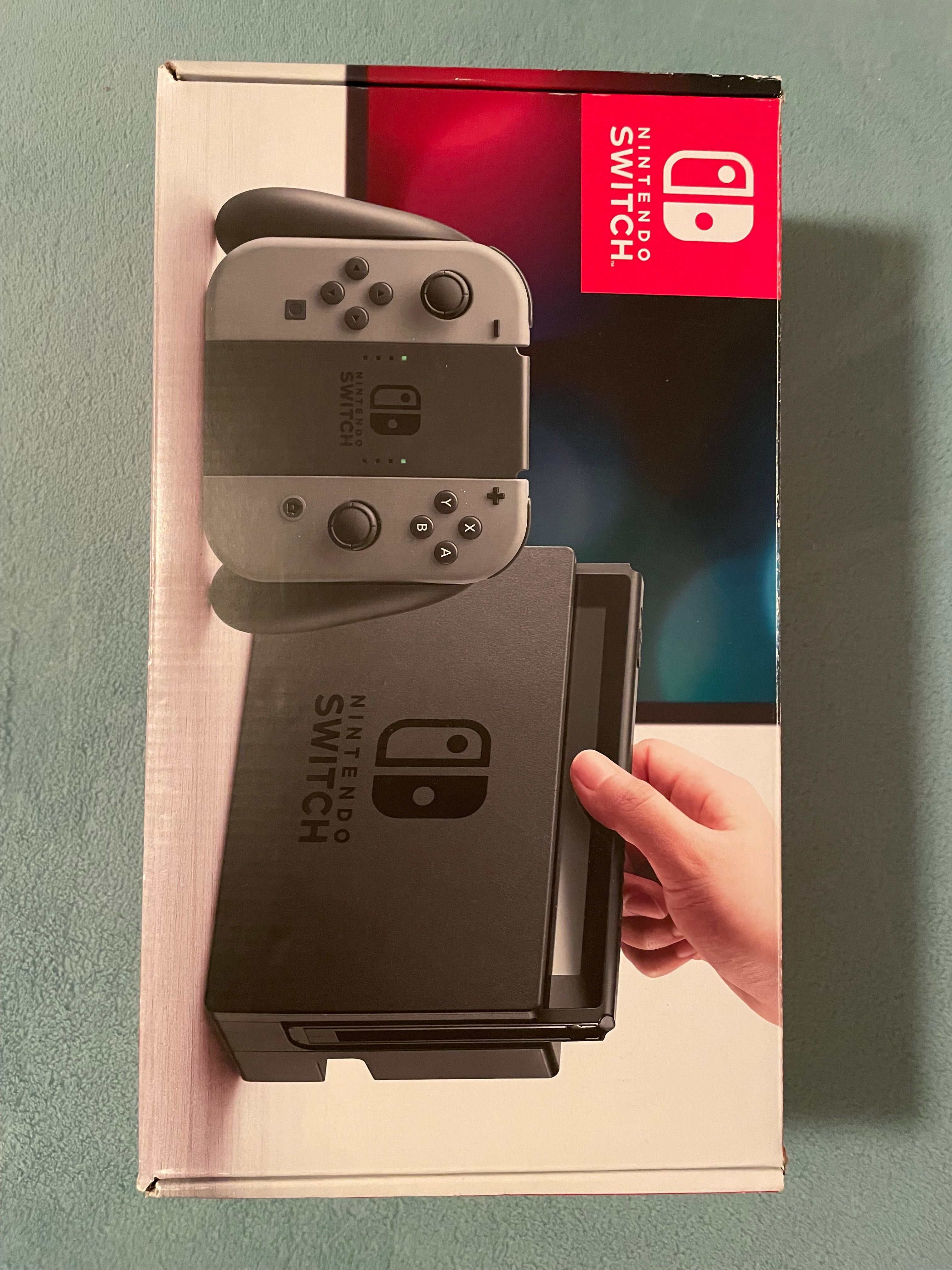 Nintendo Switch Black Joy - Con v2 plus FIFA 19 i V-Rally Stan Idealny