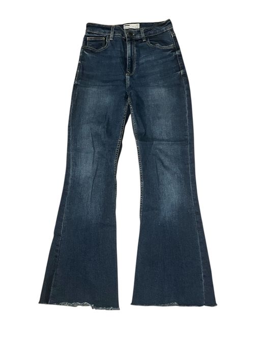 Spodnie jeansowe dzwony granatowe Bershka