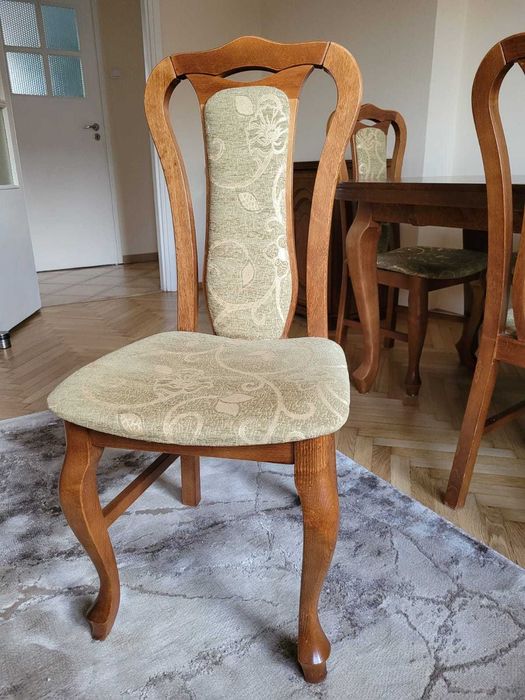 Stół drewniany dębowy lite drewno dąb stół z krzesłami 6 krzeseł