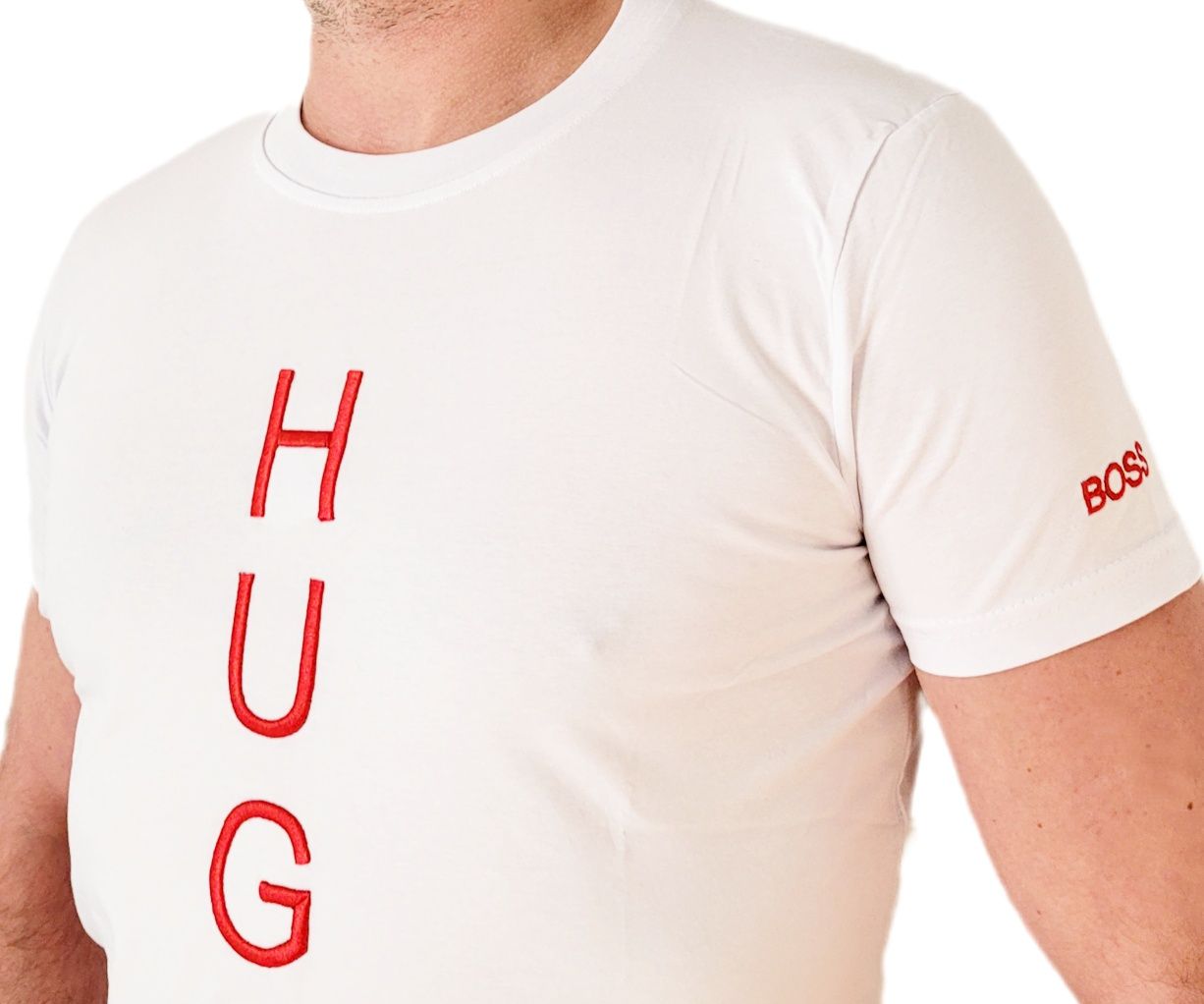 Koszulka T-Shirt męski Hugo Boss biały Wyprzedaż