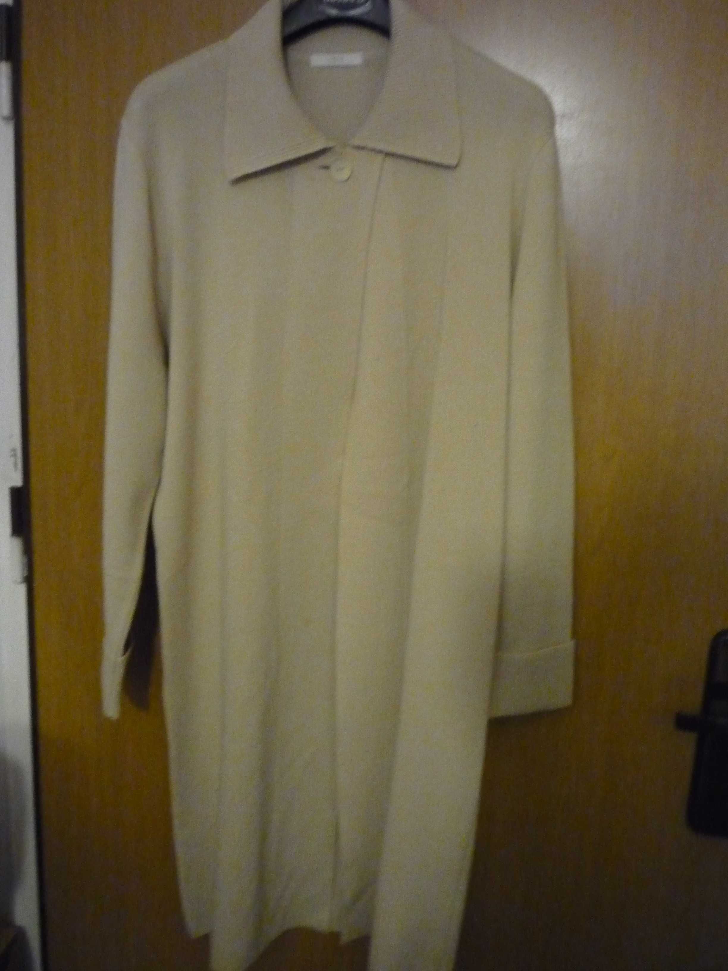długi sweter płaszcz wełniany Marks & Spencer r. 18