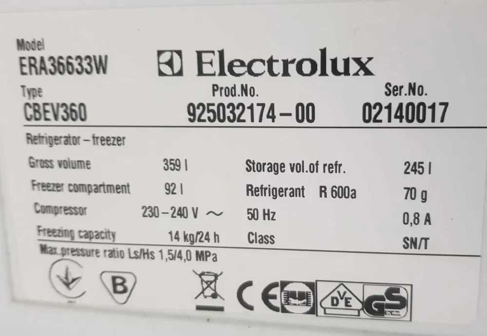 Холодильник Electrolux ERA-36633-W (185 см) з Європи
