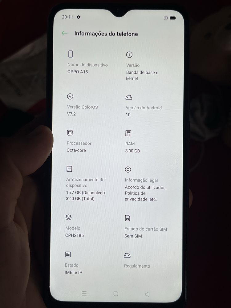 Telemovel Oppo a15 32gb