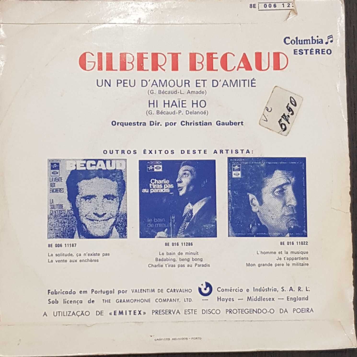 Vinil Single - Gilbert Becaud - Hi Haï Ho