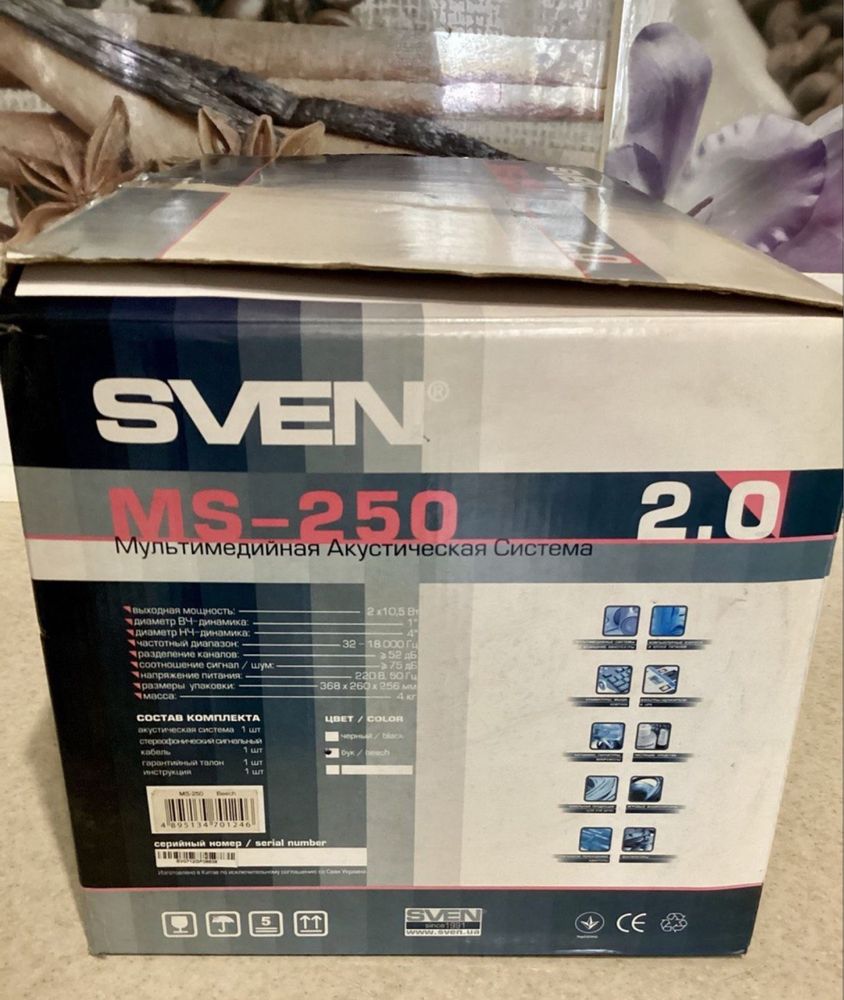 Акустична система Sven MS-250 в ідеальному стані з коробкою.