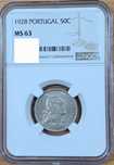 50 CENTAVOS 1928 - NGC MS63