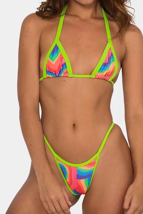 Sexy Strój Kąpielowy w Stylu Vintage Mini Mikro Bikini Brazylijskie -L