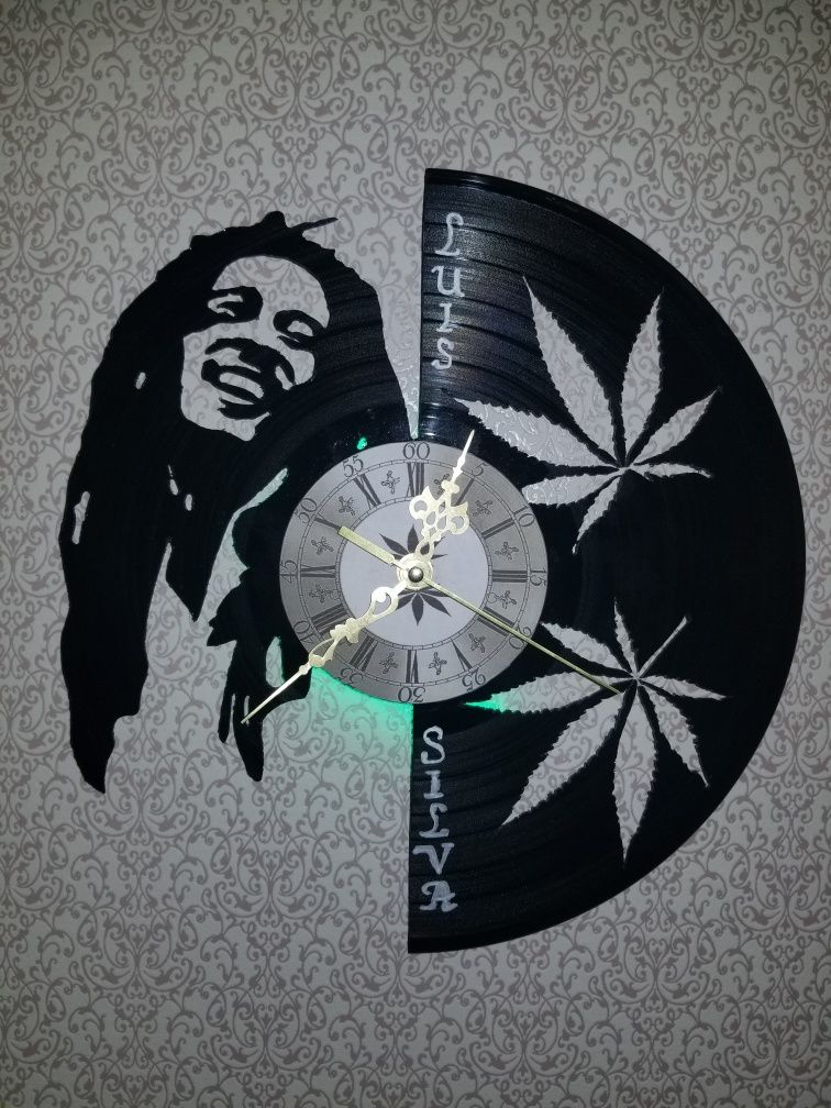 Relógio de Parede em Vinil - Bob Marley