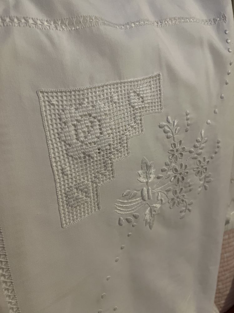 Varios lencois de algodao com bordados mais lindos para cama de casal