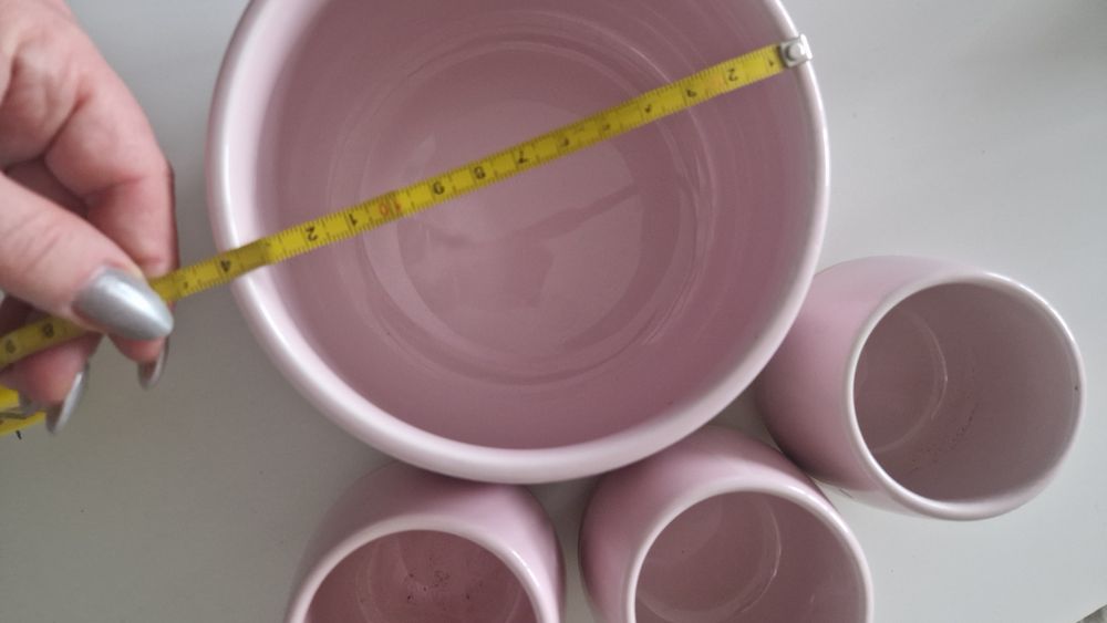 Osłonki na doniczki Ikea różowe pudrowe