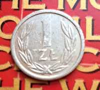 Moneta 1 zł 1990 r. kolekcjonerska PRL aluminium