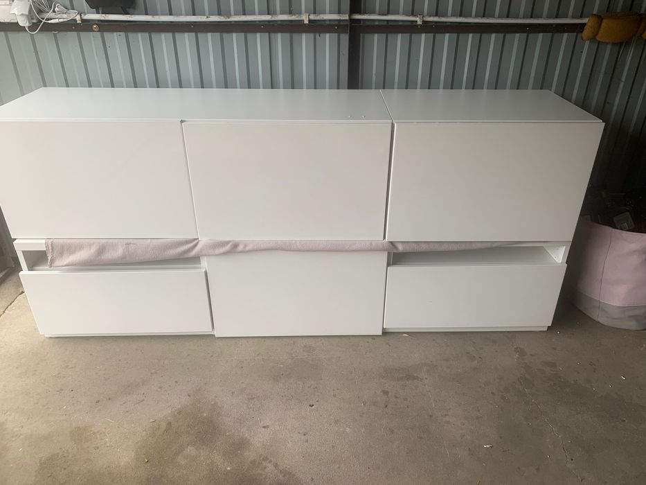 Zestaw szafek RTV ikea biały połysk