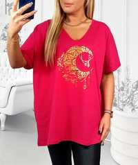 Bluzka plus size tunika t-shirt bawełna księżyc 48/50/52/54