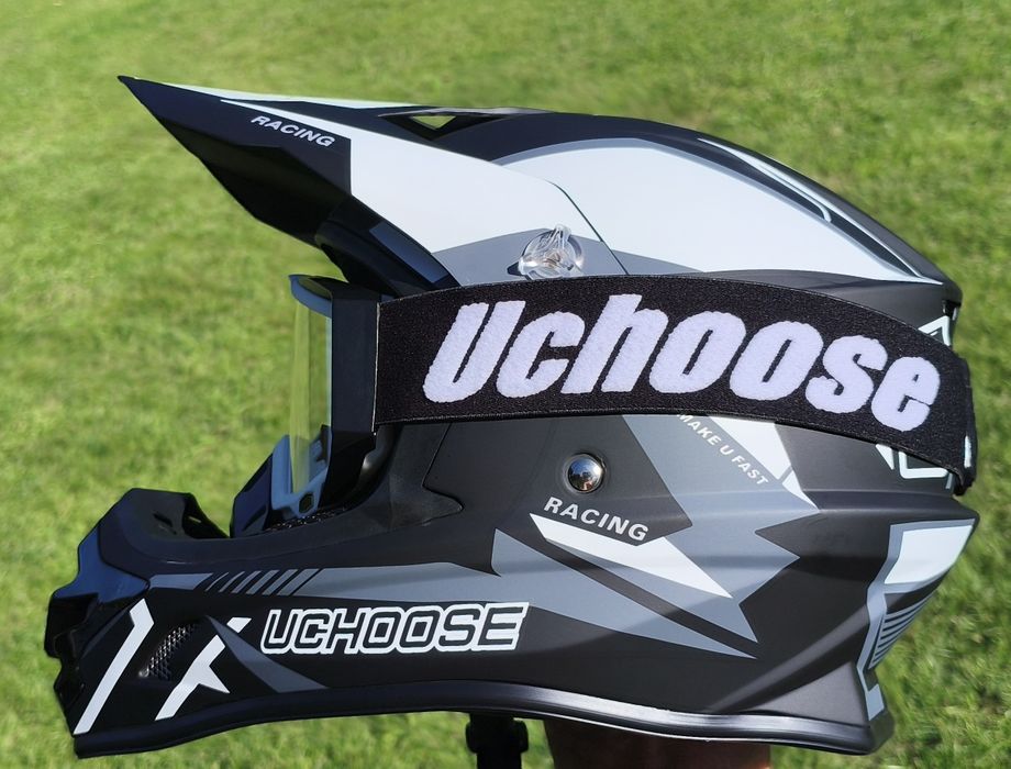 NOWY Kask cross okulary gogle na rower hulajnogę Uchoose rozmiar L