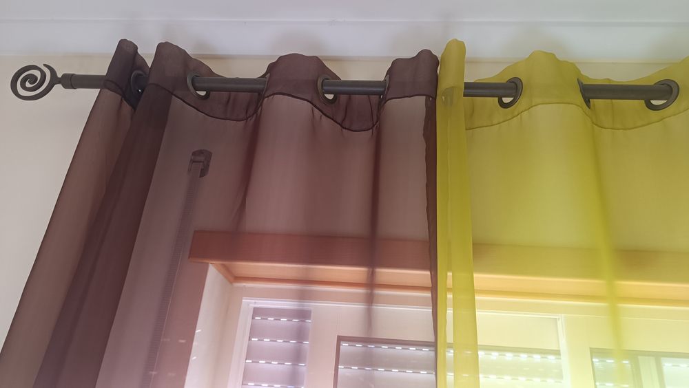 Conjunto de 3 cortinados transparentes