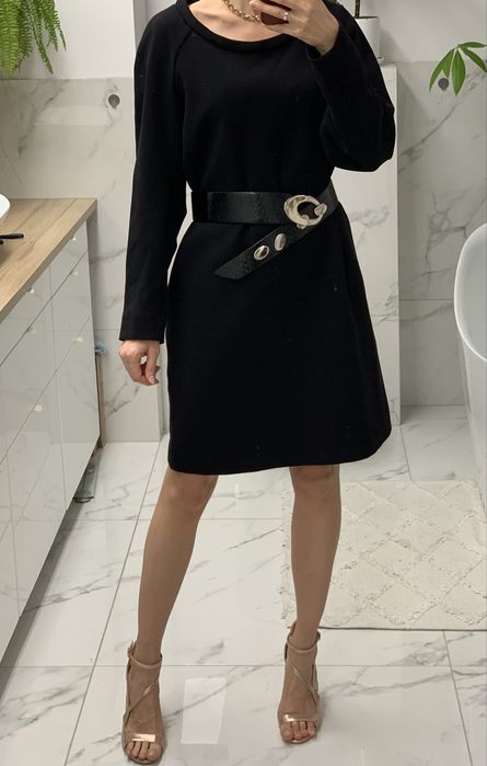 Sukienka czarna prosta klasyczna elegancka do pracy biura plus size 44