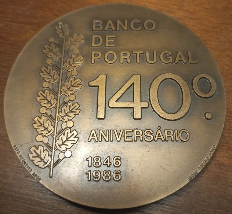 Medalha comemorativa dos 140 anos do Banco de Portugal