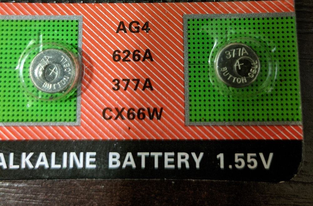 Кнопочные батарейки AG4 (525A, 377A, CX66W) Alkaline Battery 1,55V 5шт