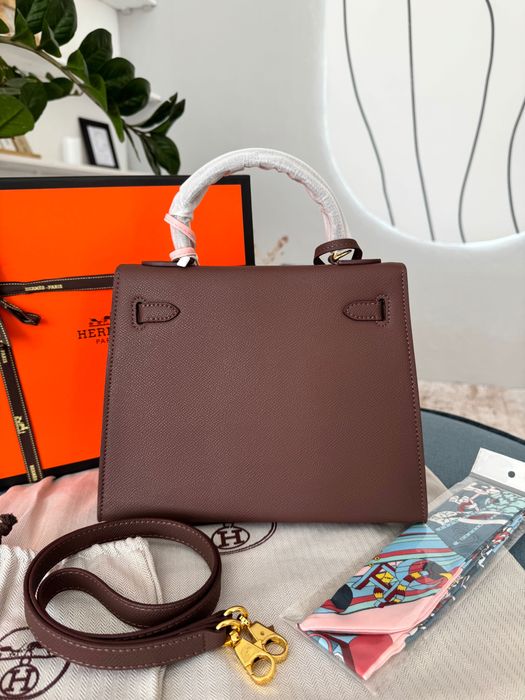 Сумка Hermes Kelly 25 Chocolate Gold