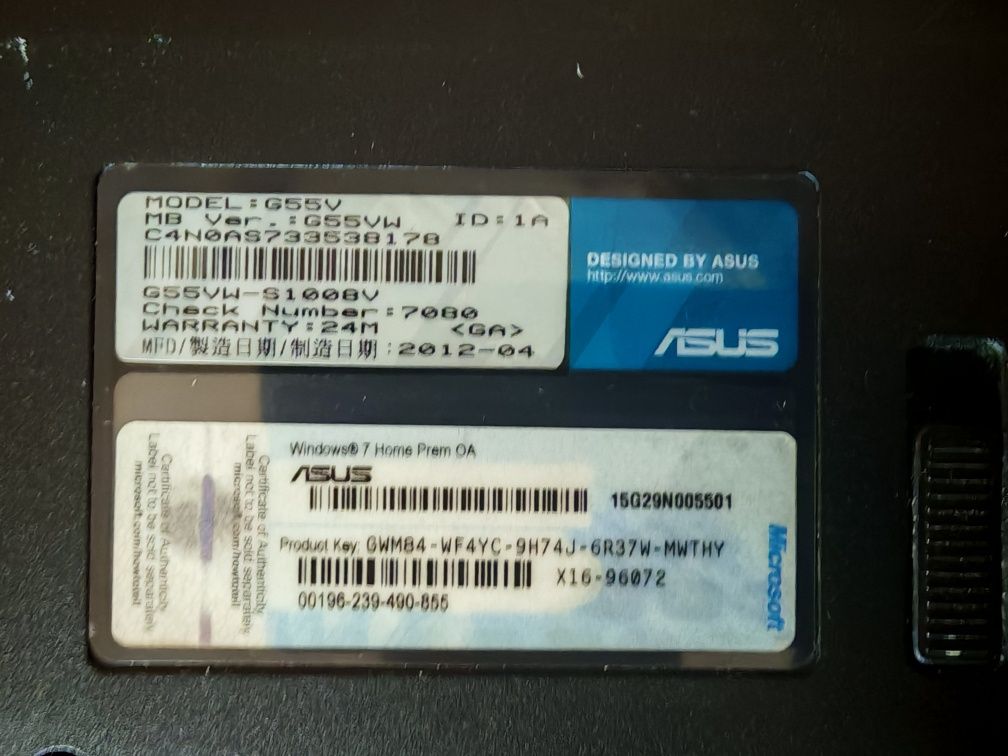 Laptop Asus ROG G55V