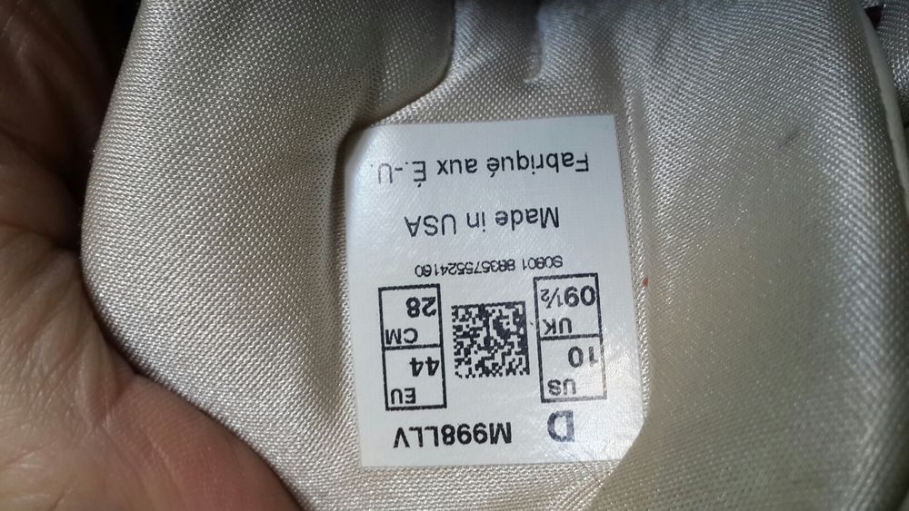 Коллекционный New Balance 998 Super Тeam 33 made in USA, US10