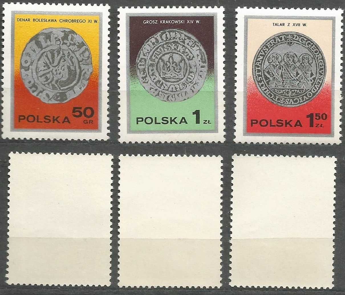 Znaczki ser. Dzień Znaczka monety polskie - FI 2378 – 2383 stan** 1977