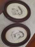 Quadros ovais com moldura