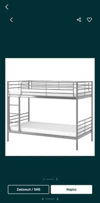 Ikea svarta łóżko piętrowe + dostawka